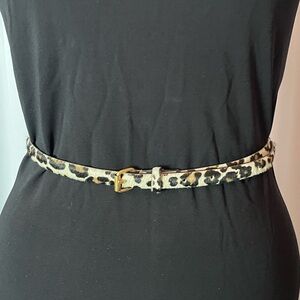 Ann Taylor Leather Leopard Print Belt